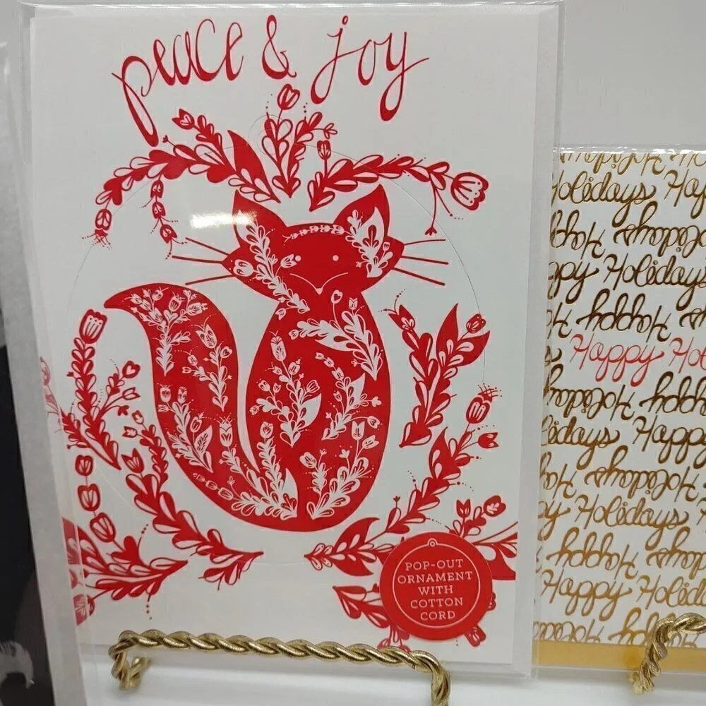 Reyn Paper Co Fall Cards Envelopes Funny Corn Halloween Cats Happy Peace and Joy